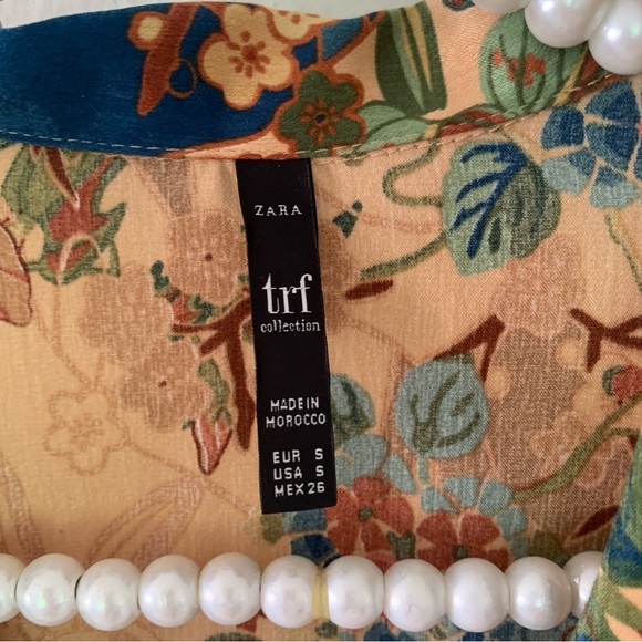 Zara Piped Floral Maxi Shirt Kimono Dress - Picture 16 of 16